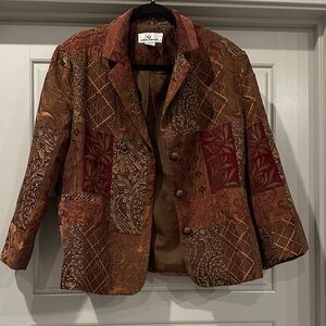 Coldwater Creek Multicolor Patchwork Blazer